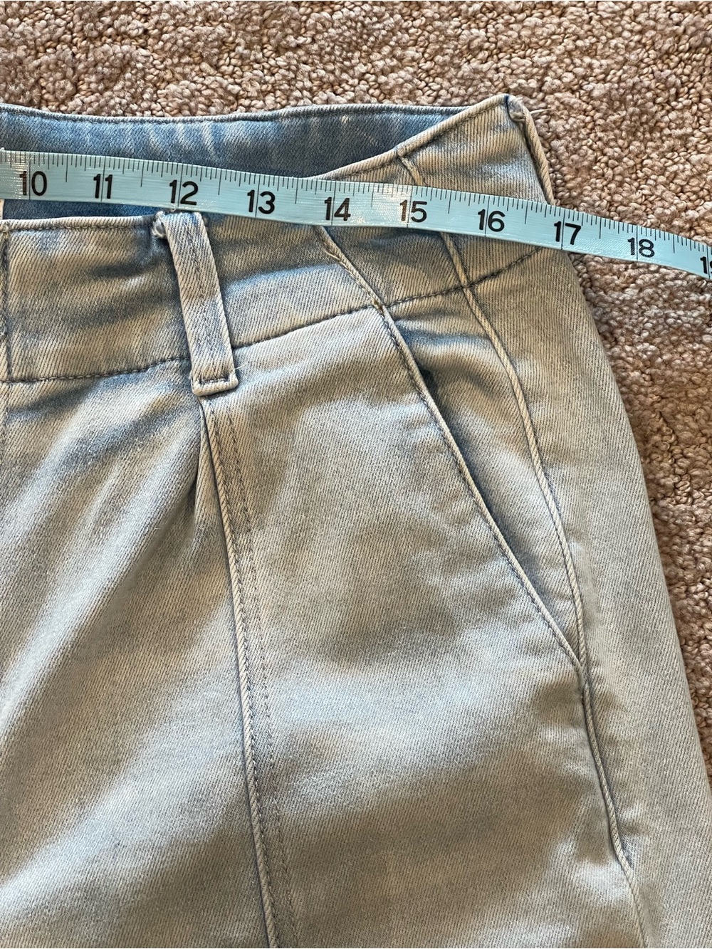 Paige Brooklyn High-Rise Wide Leg Light Blue Jeans for Women, Trouser Style, 31 - Picture 11 of 16